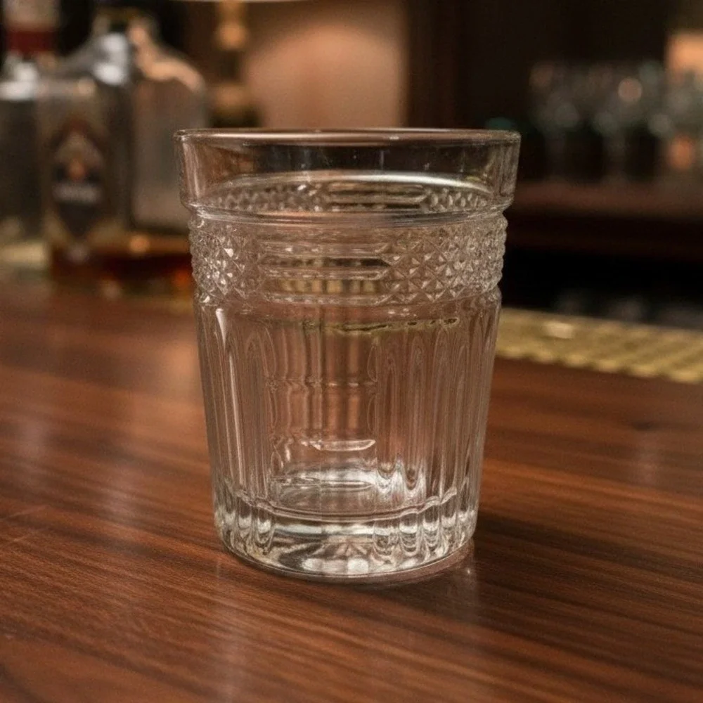 Libbey Radiant Lowball Tumbler, Double Old Fashioned Glass Vintage Clear Barware